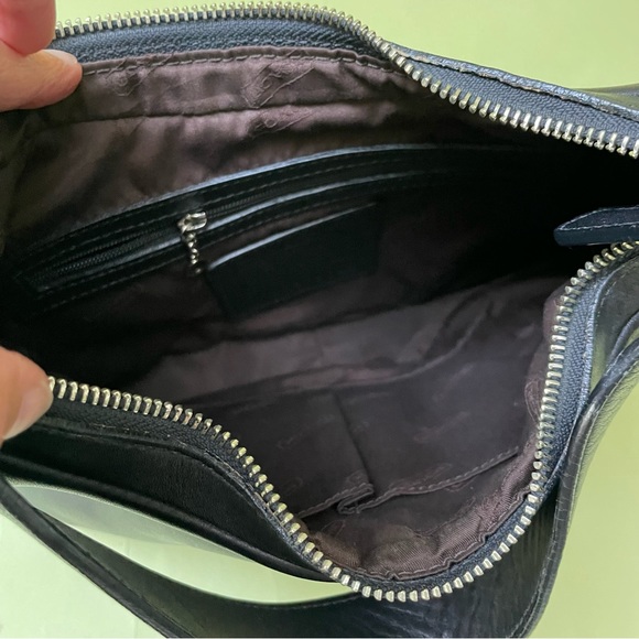 Vintage black/silver Coach leather shoulder bag - Picture 7 of 14